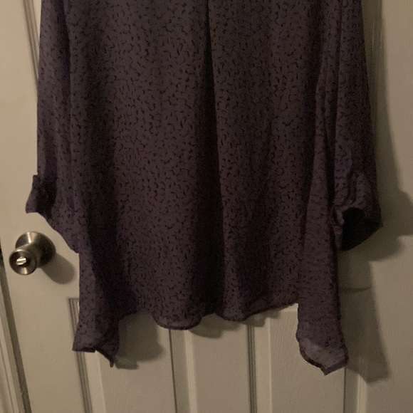 Quintessential Lavender and Black Button Down Blouse - Picture 6 of 6